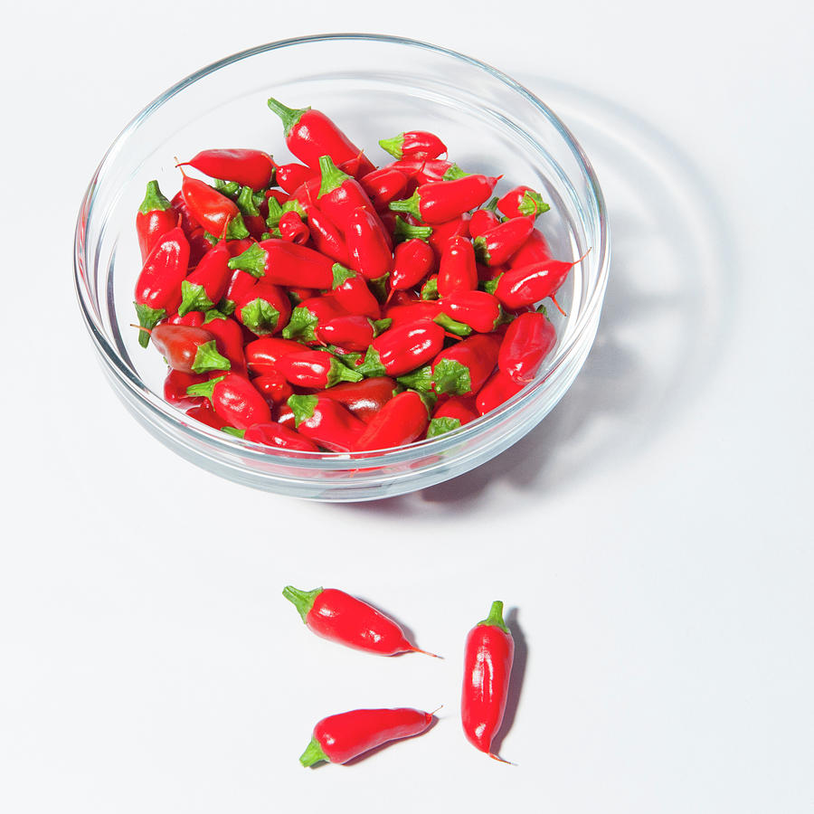 Red Chillies in a Bowl v #2 Photograph by Helen Jackson