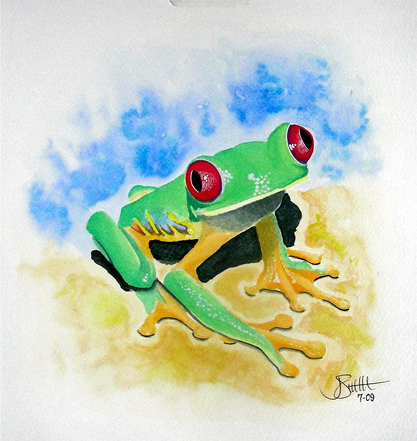 Red Eyed Tree Frog #1 Painting by Jimmy Smith