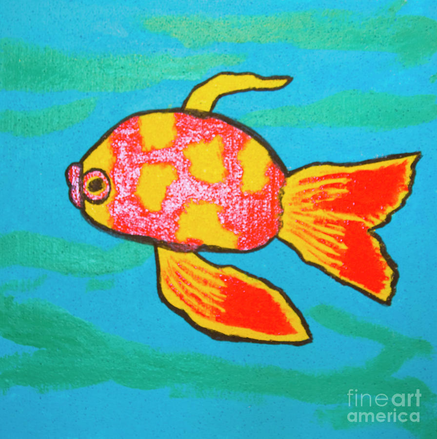 Red fish, painting #1 Painting by Irina Afonskaya