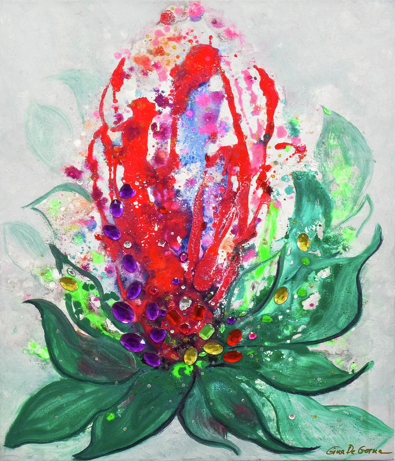 Red Flower #1 Painting by Gina De Gorna