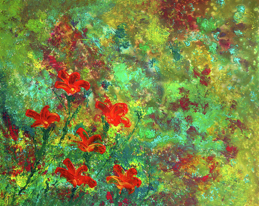 Red Flowers #1 Painting by Erik Tanghe