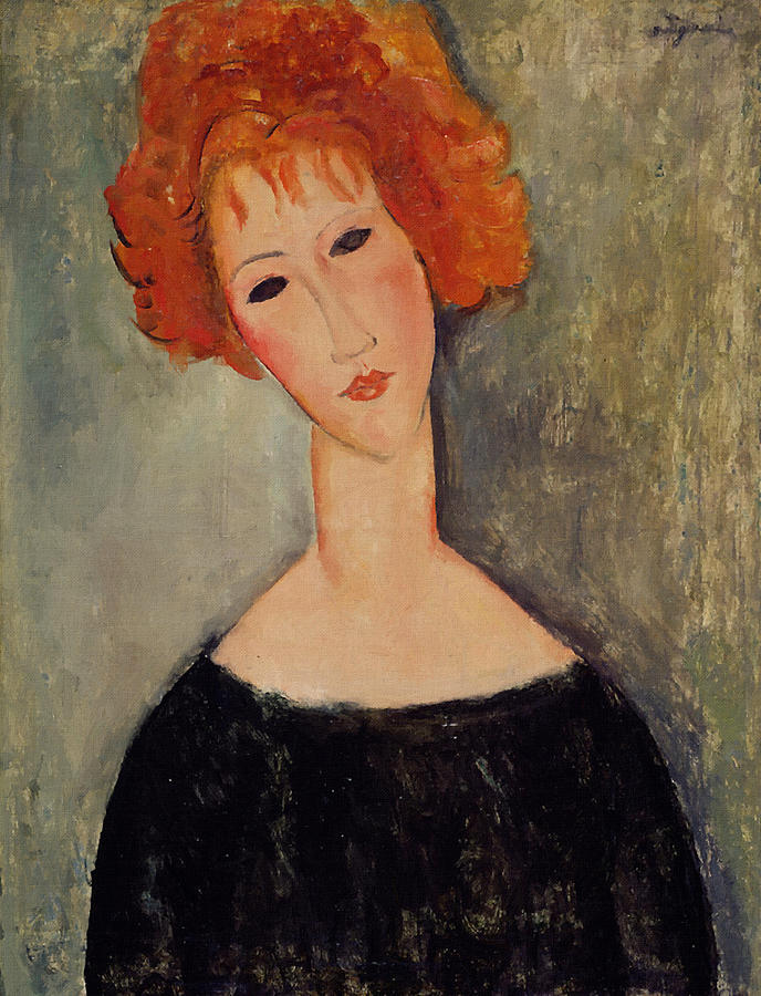 Red Head #1 Painting by Amedeo Modigliani