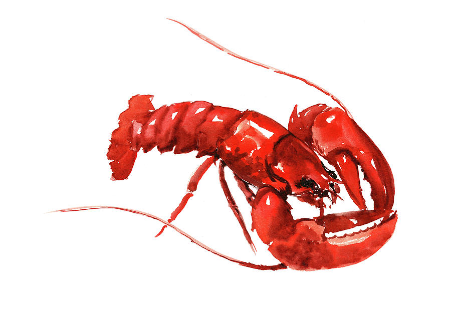 Red Lobster #1 Painting by Suren Nersisyan