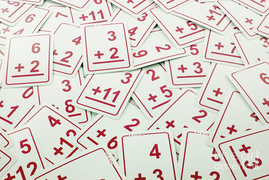 Red Math Cards #1 Photograph by Anthony Totah