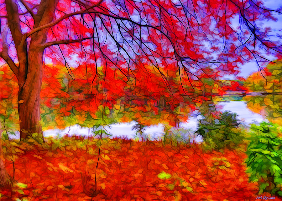 Red of November #1 Digital Art by Lilia S