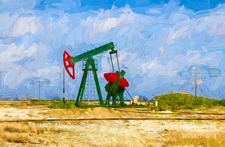 Red Oil Pump Jack #1 Photograph by Les Palenik