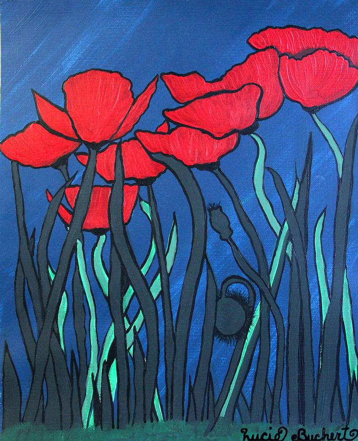Poppy Painting - Red Poppies #1 by Lucie Buchert
