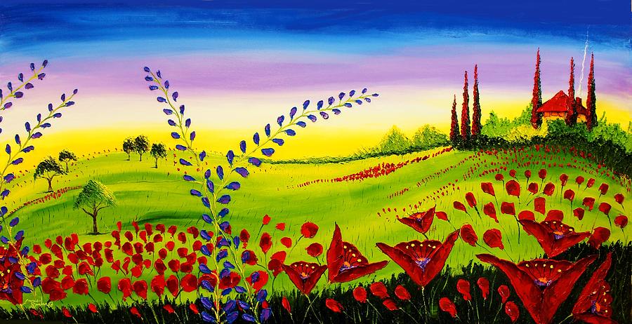 Red Poppies Of Tuscany #5 #2 Painting by James Dunbar