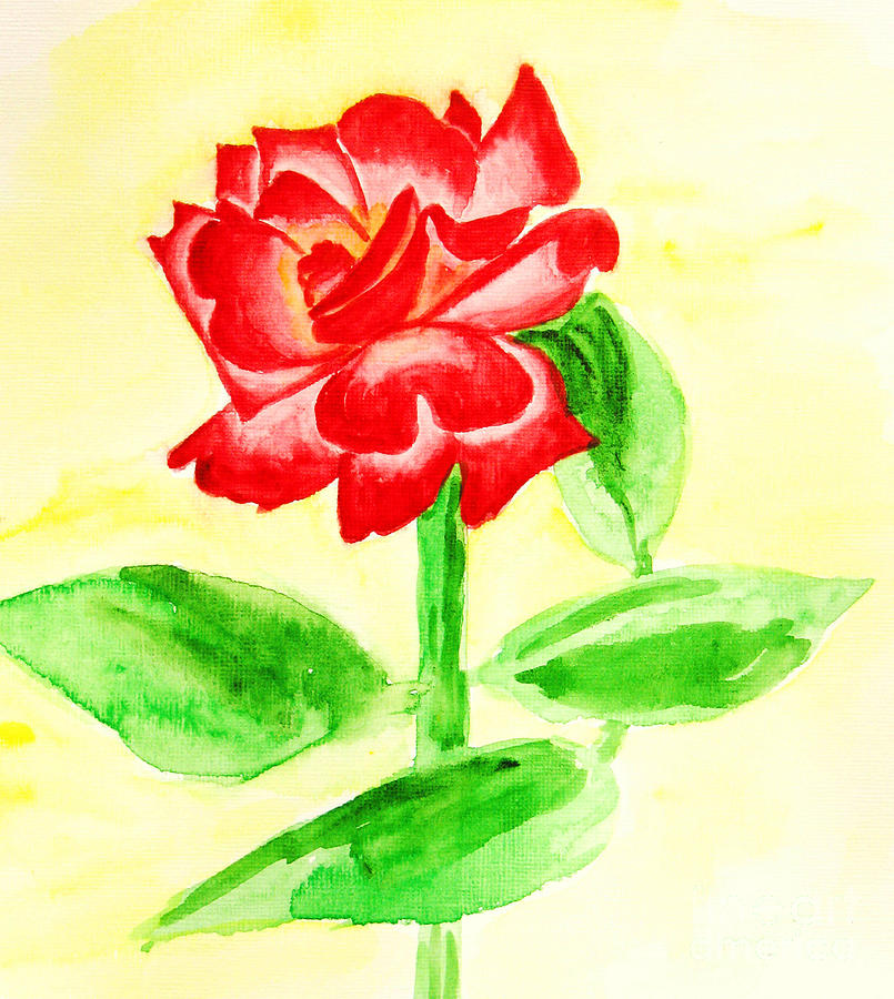 Red rose #1 Painting by Irina Afonskaya