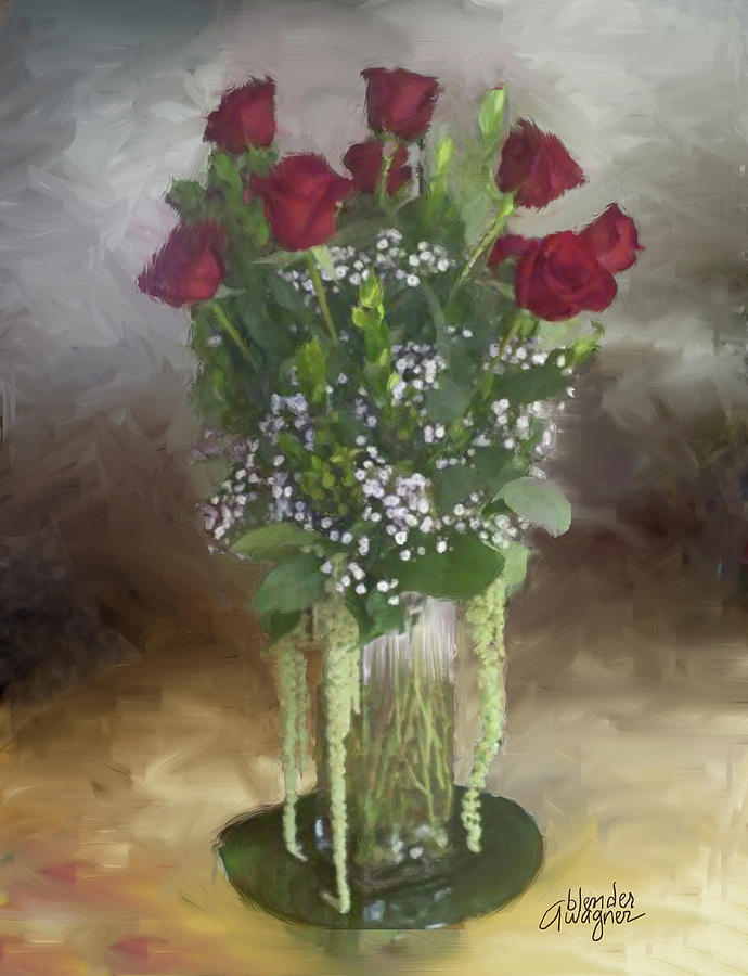 Red Roses #1 Digital Art by Arline Wagner