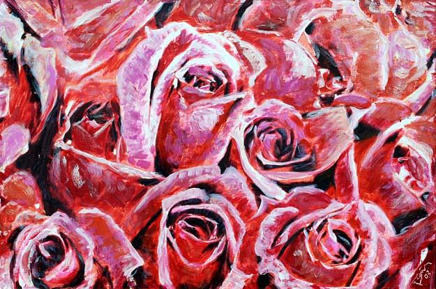 Red Roses #1 Painting by Banning Lary
