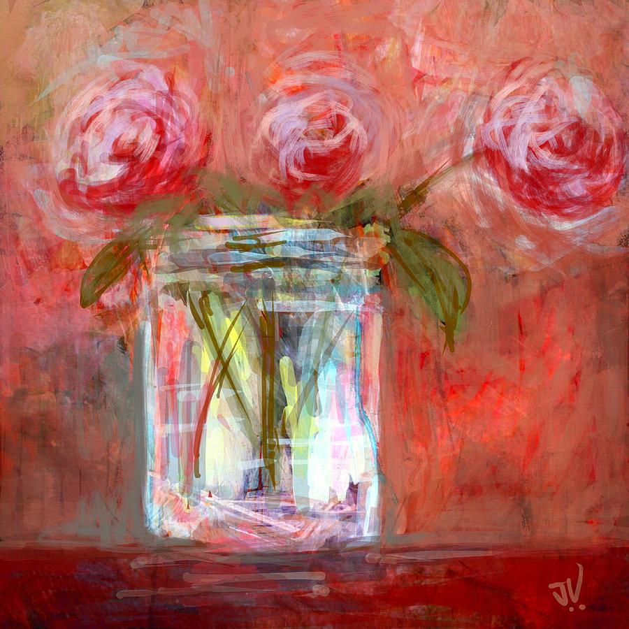 Red Roses #1 Digital Art by Jim Vance