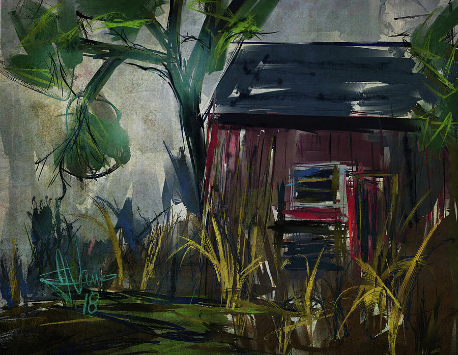 Red Shed #1 Digital Art by Jim Vance