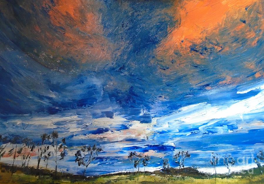 Red Sky in the Morning #1 Painting by Angela Cartner