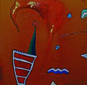Abstract Painting - Red Square by Inna Novikova Abstract Painting - Red Square by Inna Novikova