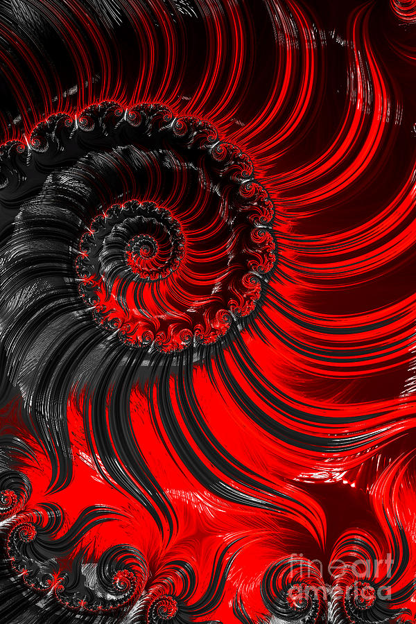 Abstract Digital Art - Red #1 by Steve Purnell