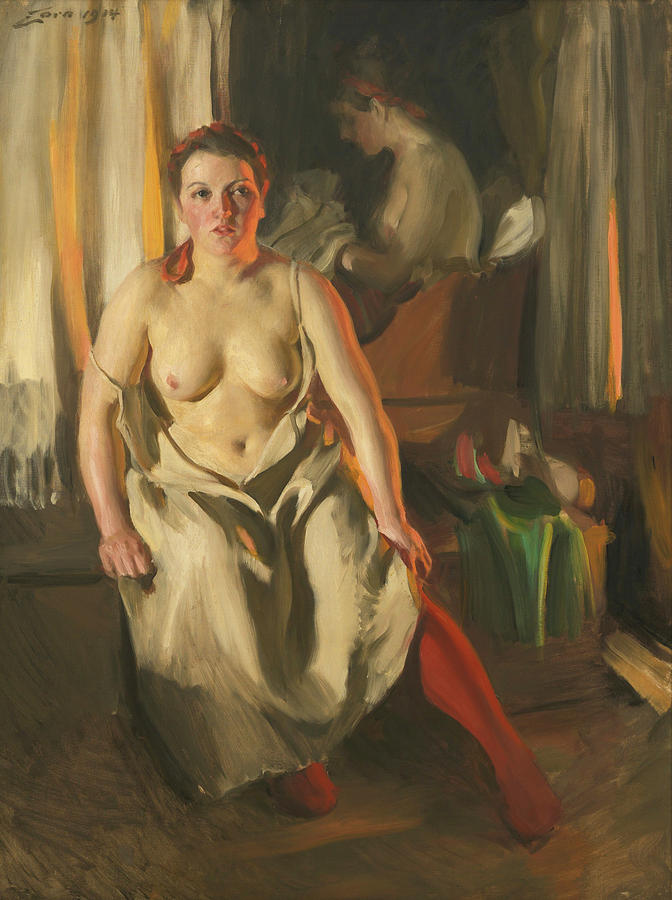 Red Stockings Painting By Anders Zorn Pixels