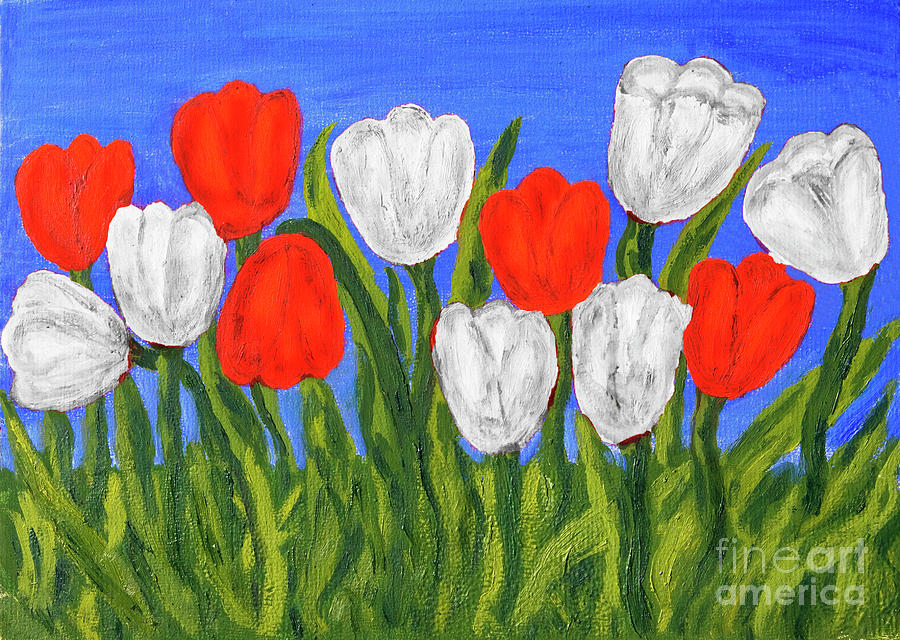 Red tulips #1 Painting by Irina Afonskaya