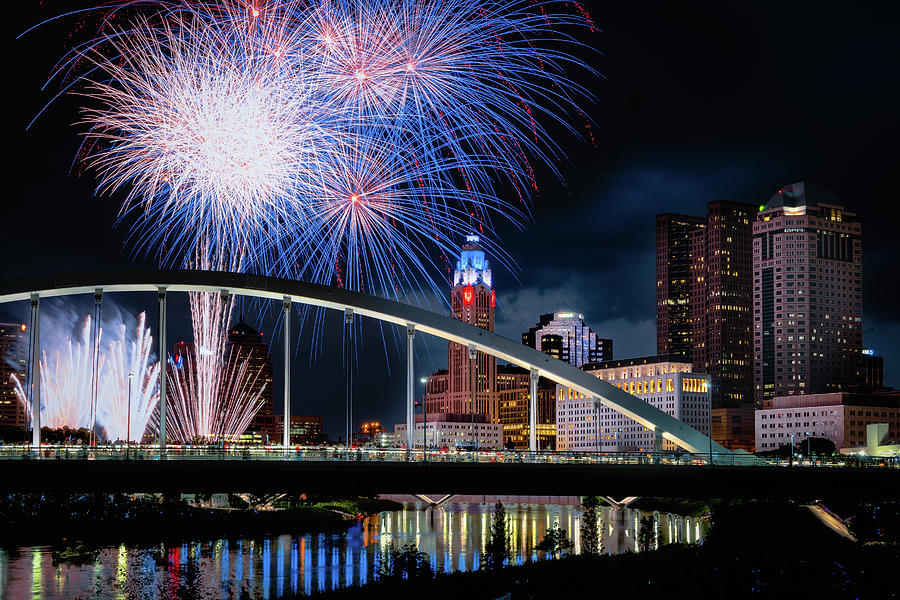 Red White and Boom Columbus Fireworks Photograph by Eric Collins Pixels