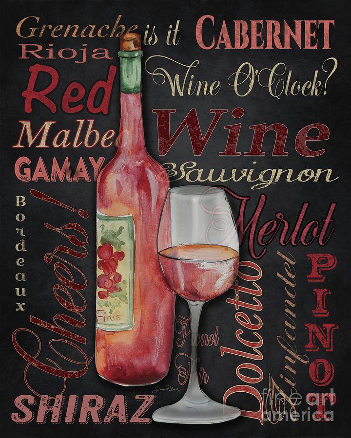 Red Wine-JP3974 Painting by Jean Plout