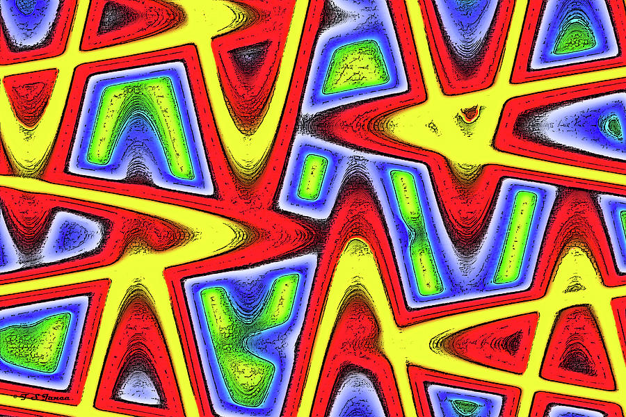 Red Yellow Blue Green Abstract #1 Digital Art by Tom Janca