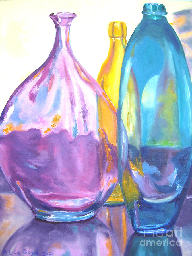 Still Life Painting - Reflections in Glass #1 by Lisa Boyd