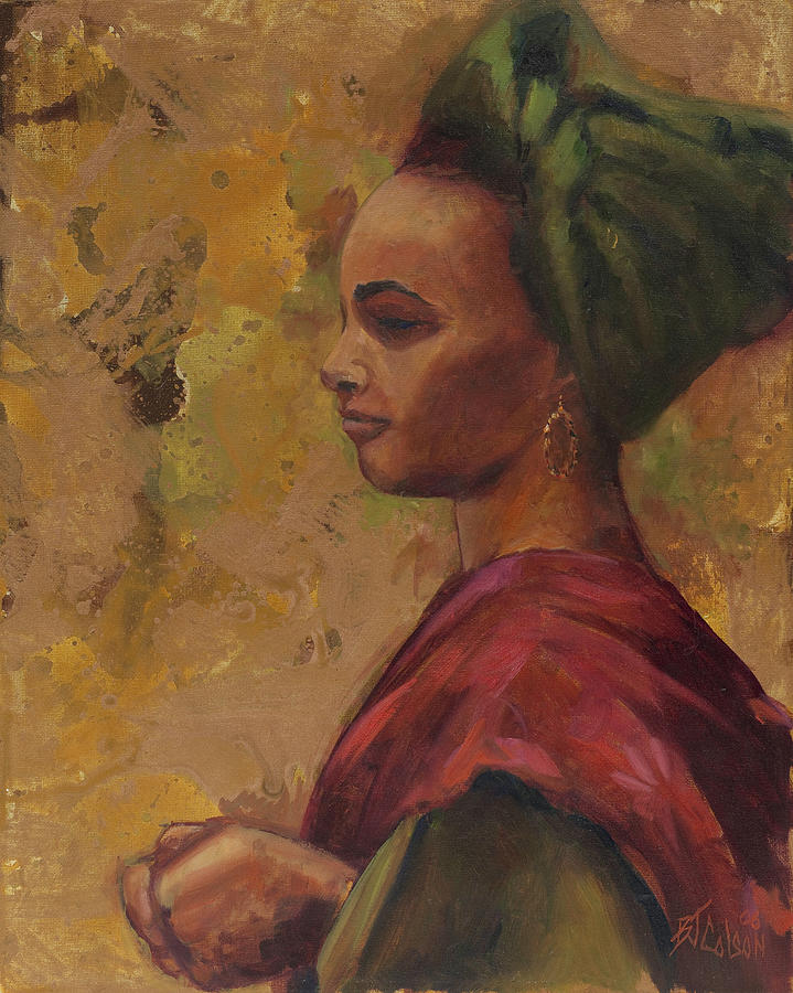 African American Painting - Regal Beauty #1 by Billie Colson
