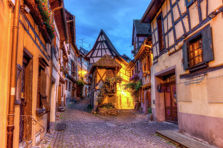Rempart-sud street in Eguisheim, Alsace, France #1 Photograph by Elenarts - Elena Duvernay photo