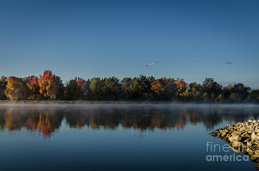 Chilly Morning on Rend Lake Photograph by Andrea Silies