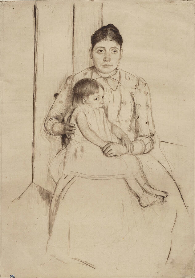 Repose, from circa 1890 Relief by Mary Cassatt