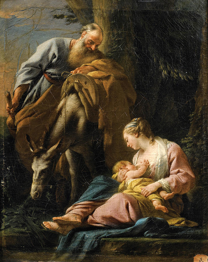 Rest on the Flight into Egypt #2 Painting by Noel Halle