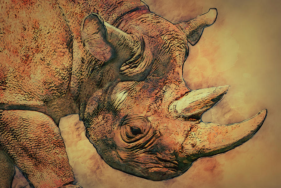 Rhino 5 #1 Painting by Jack Zulli