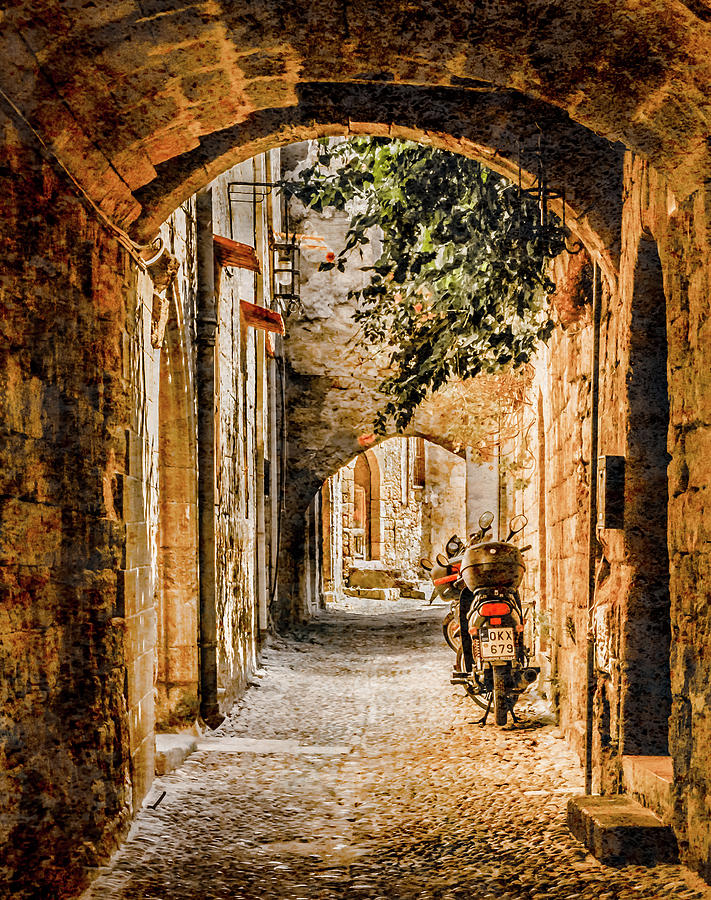 Rhodes, Greece - Rhodian Street Photograph by Mark Forte