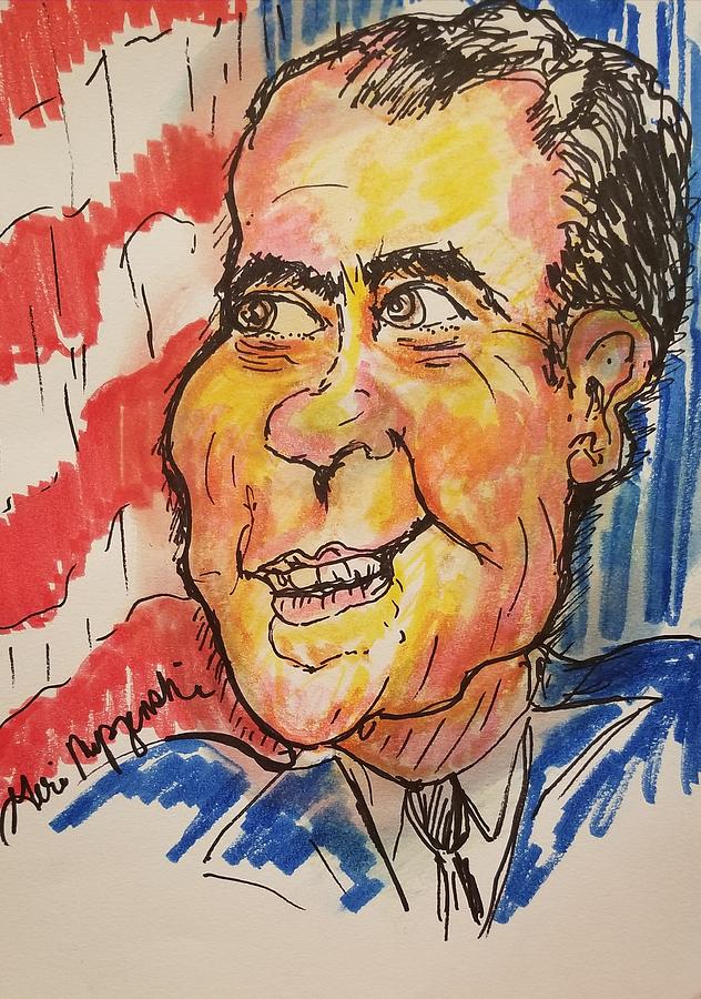 Richard Nixon Drawing by Geraldine Myszenski Fine Art America