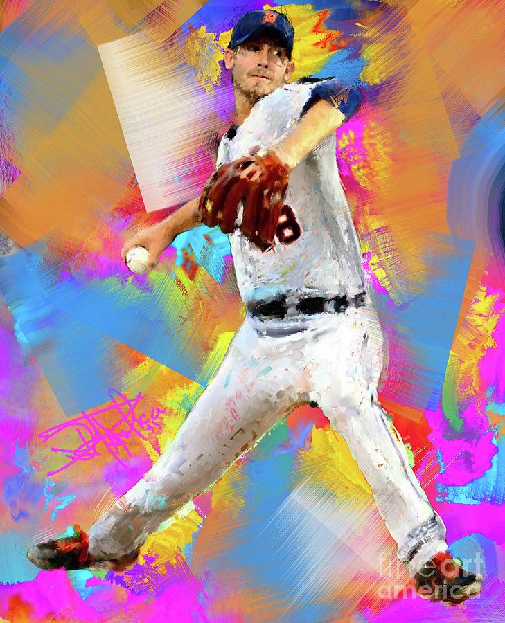 Baseball Painting - Rick Porcello #1 by Donald Pavlica