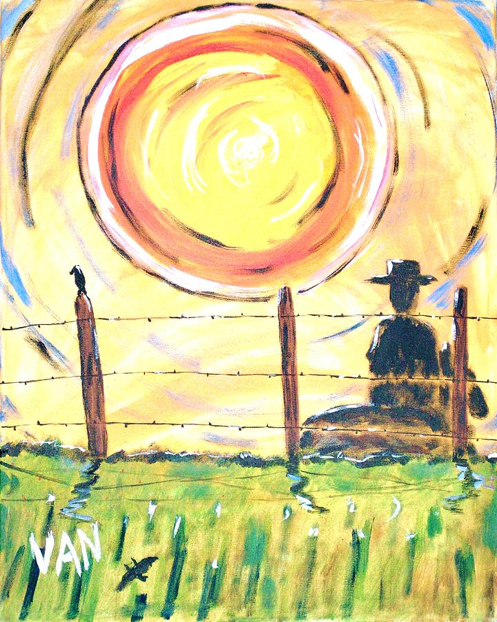 Western Painting - Rider #1 by Van Winslow