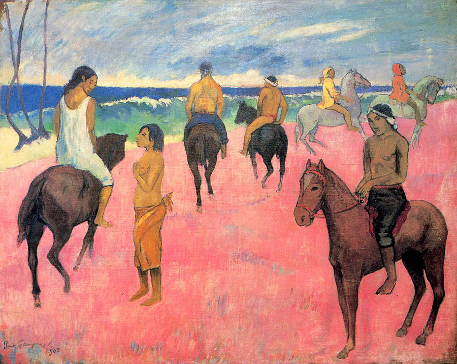 Paul Gauguin Painting - Riders on the Beach #1 by Paul Gauguin