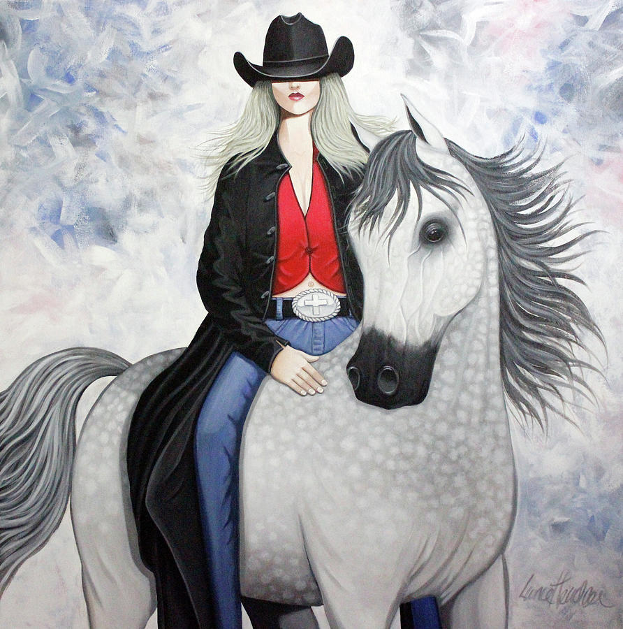 Horse Painting - Ridin Red by Lance Headlee