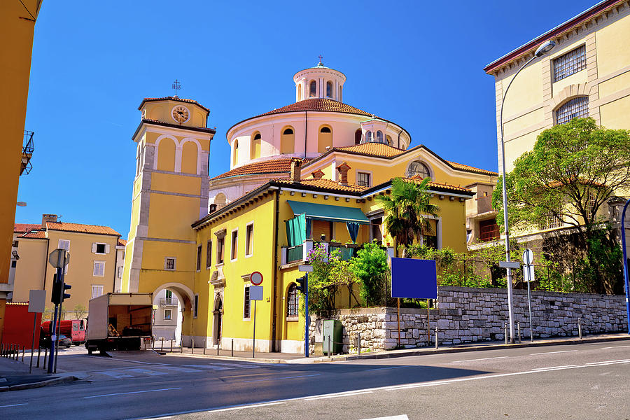 Rijeka church and square street view #1 Photograph by Brch Photography