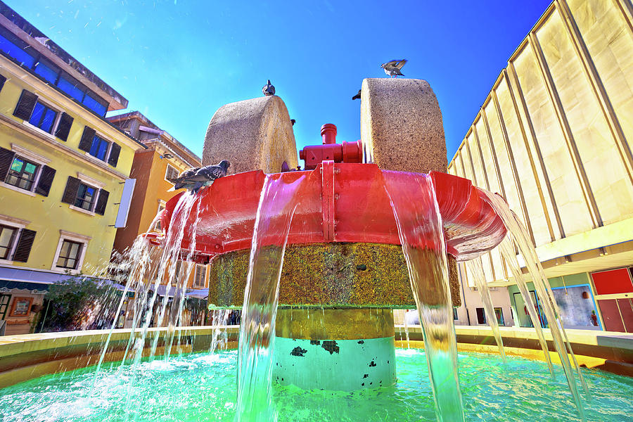 Rijeka square and fountain view  #1 Photograph by Brch Photography