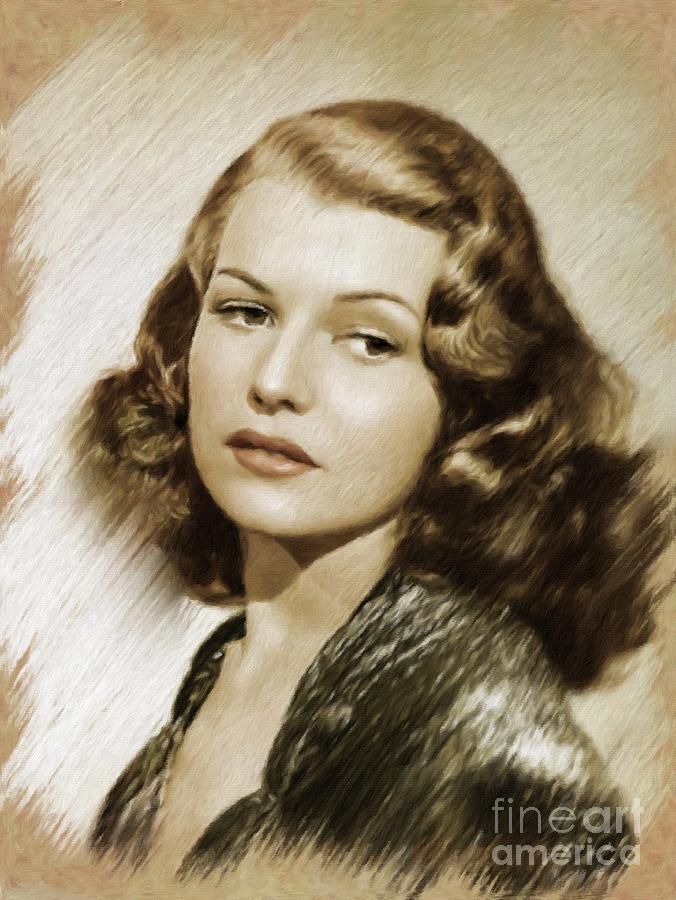 Rita Hayworth, Vintage Actress Painting by Esoterica Art Agency - Fine ...