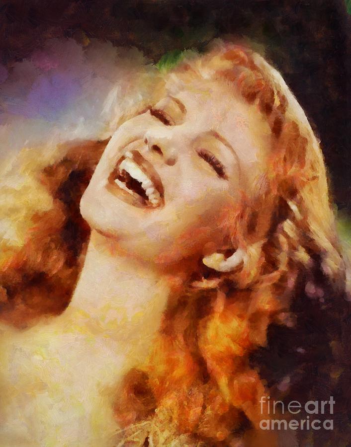 Rita Hayworth, Vintage Hollywood Actress Painting