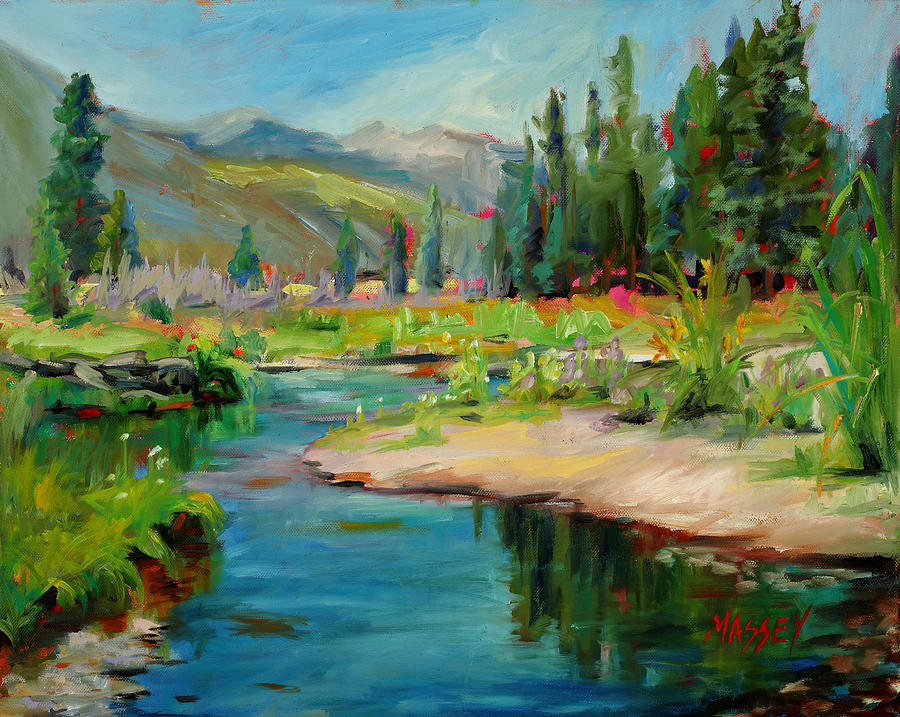 Rocky Mountain National Park Painting - Riverside Rhapsody plein air #1 by Marie Massey
