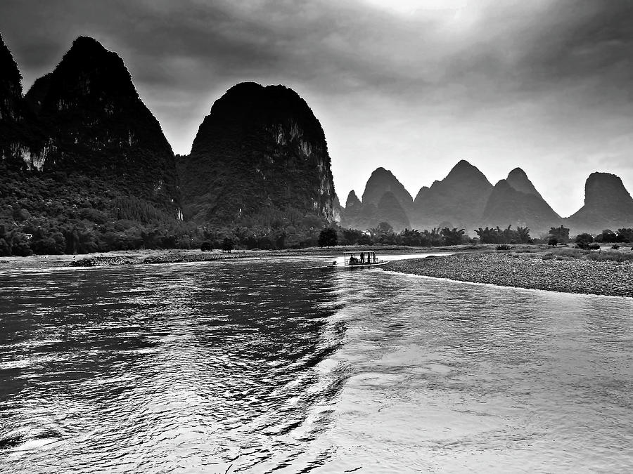 Riverside scenery like gold-China Guilin scenery Lijiang River in Yangshuo #1 Photograph by Artto Pan