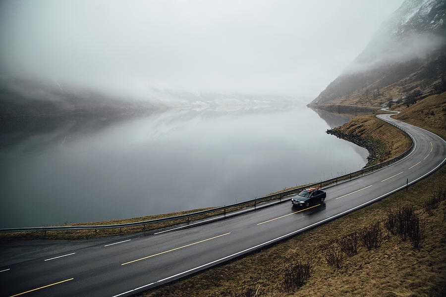 Transportation Photograph - Roads of Norway #1 by Aldona Pivoriene
