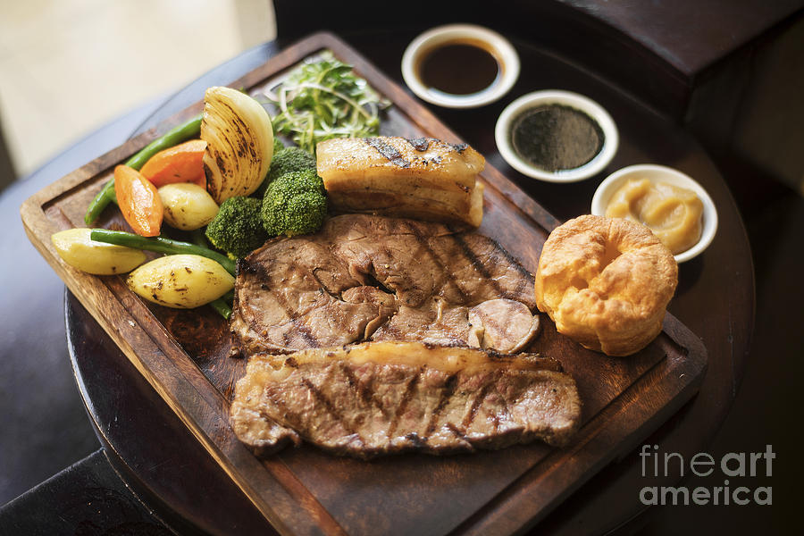 Roast Beef And Vegetables Classic British Meal #1 Photograph by JM Travel Photography
