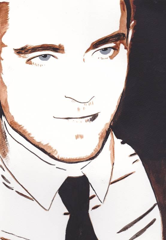 Robert Pattinson 11 #1 Painting by Audrey Pollitt