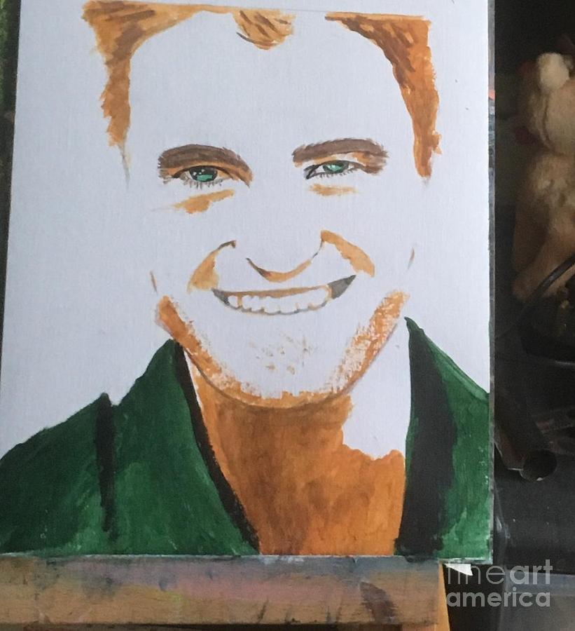 Robert Pattinson 373 #1 Painting by Audrey Pollitt