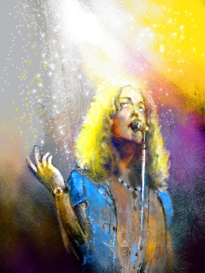 Robert Plant 02 #1 Painting by Miki De Goodaboom