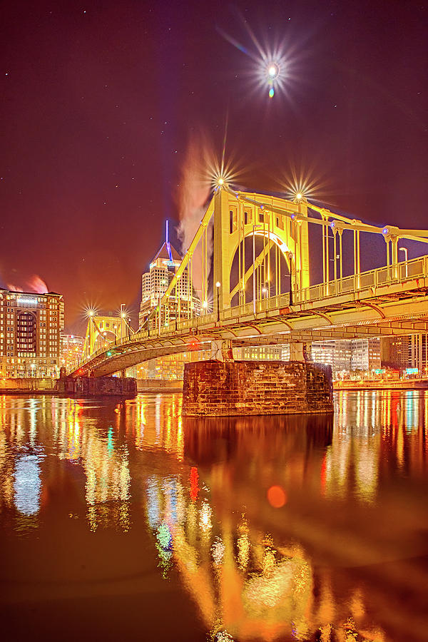 Roberto Clemente Bridge And Pittsburgh Downtown #1 Photograph by Alex Grichenko
